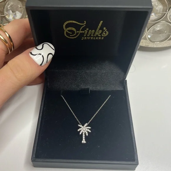 Roberto Coin Tiny Treasures White Gold and Diamond Palm Tree